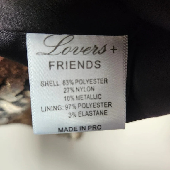 Lovers + Friends | Jacquard Metallic Gold Floral Mini Skirt - Size S - Picture 12 of 13